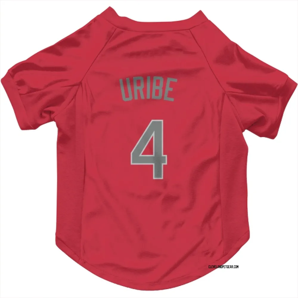 Cleveland Guardians Juan Uribe Red Gray Pet Jersey for Dog & Cat