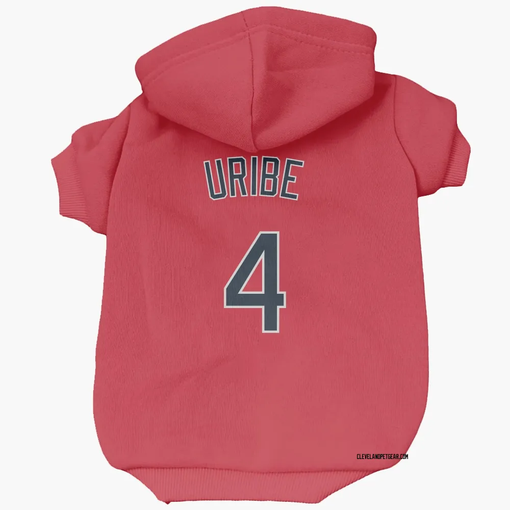 Cleveland Guardians Juan Uribe Red Pet Hoodie for Dog & Cat