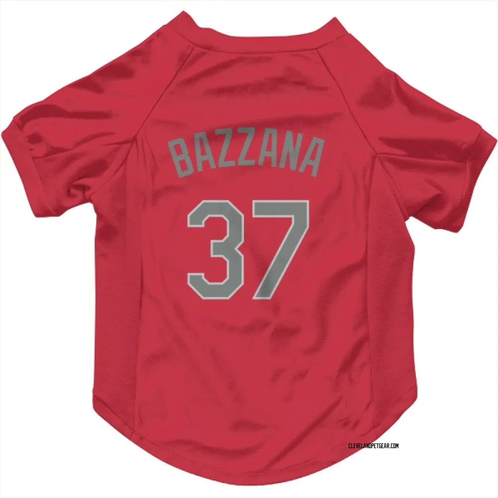 Cleveland Guardians Travis Bazzana Red Gray Pet Jersey for Dog & Cat